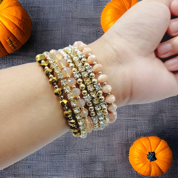 Bohemian Versatile Multi-Layer Bead Statement Bracelet - Stretch Strand Stackabl - Picture 1 of 4